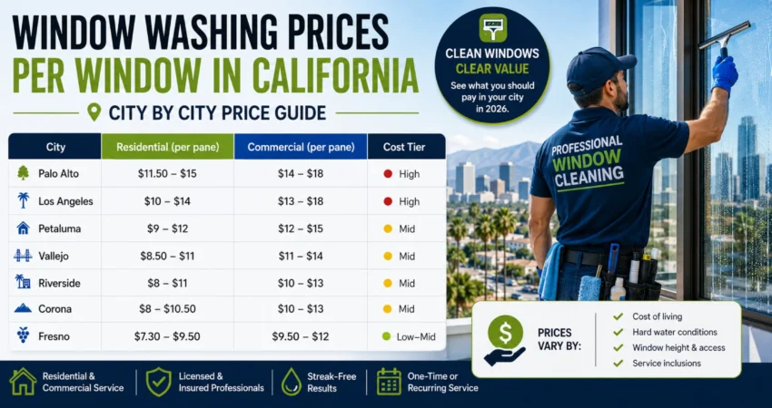 Window Washing Prices Per Window in California
